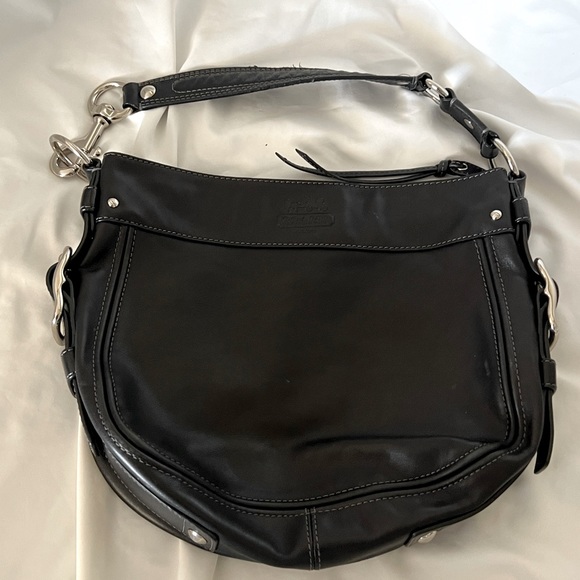 Coach Bags Coach Zoe Black Patent Leather Large Hobo Shoulder Bag